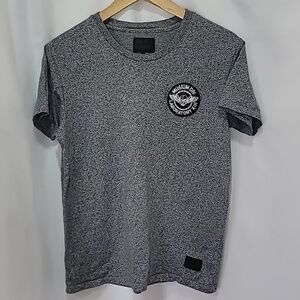 MUSIUM DIV. MDIV Logo Brand Slim Fit Cotton Heathered Charcoal Mute Static